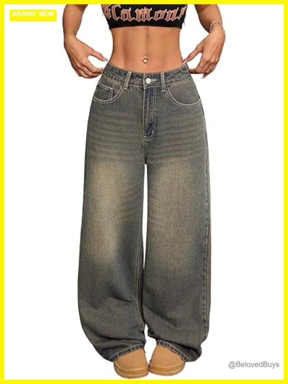 Baggy Wide Leg Denim Jeans Y2K 90s Vintage Hip Hop Streetwear